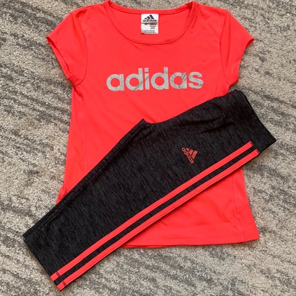 coral adidas outfit